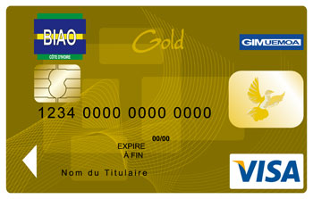 Visa card from BIAO-CI, the third Largest Bank in Ivory Coast