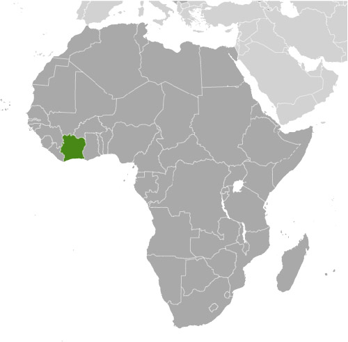 Map Cote d'Ivoire