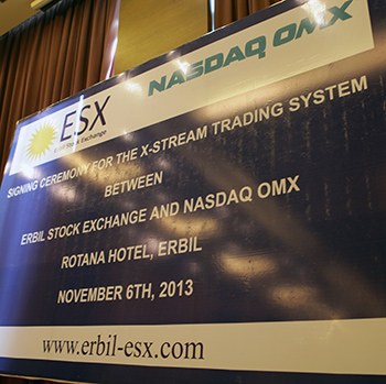 Erbil Stock Exchange, Nasdaq OMX signing